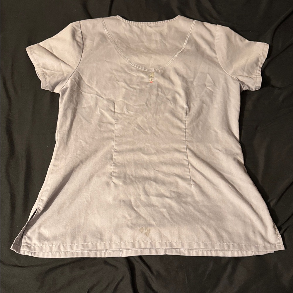Grey's Anatomy Light Gray Scrub Top - Picture 2 of 2